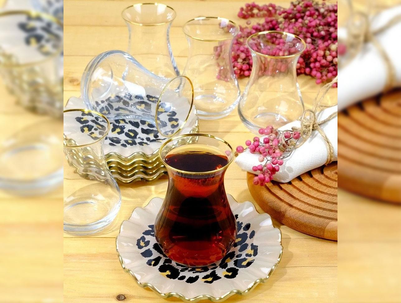 GLORE LEOPAR WAVY ÇAY SETİ 6 LI