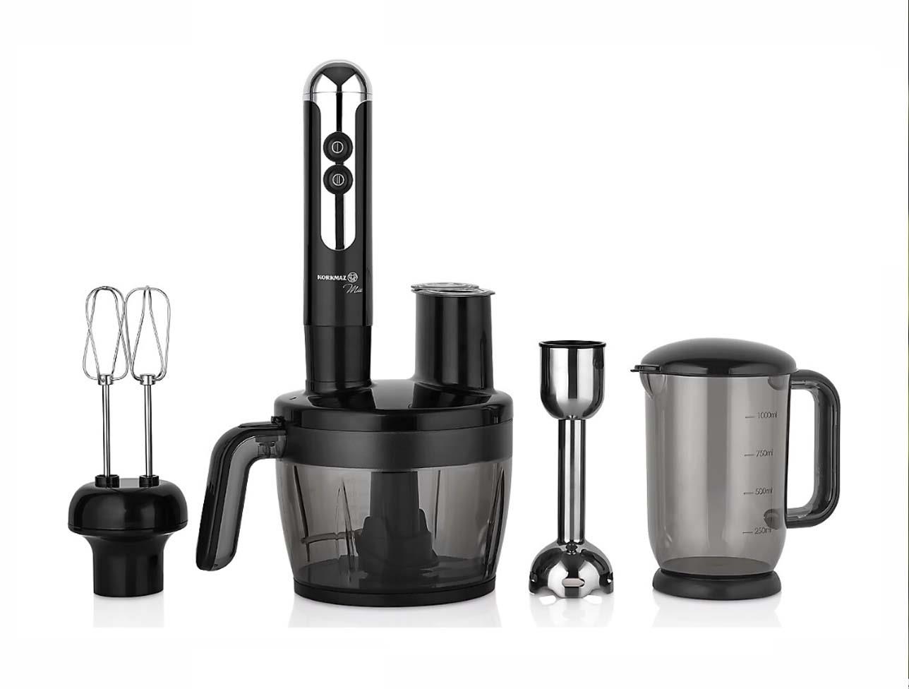 KORKMAZ A457-06 MİA MULTİ BLENDER SET SİYAH KROM