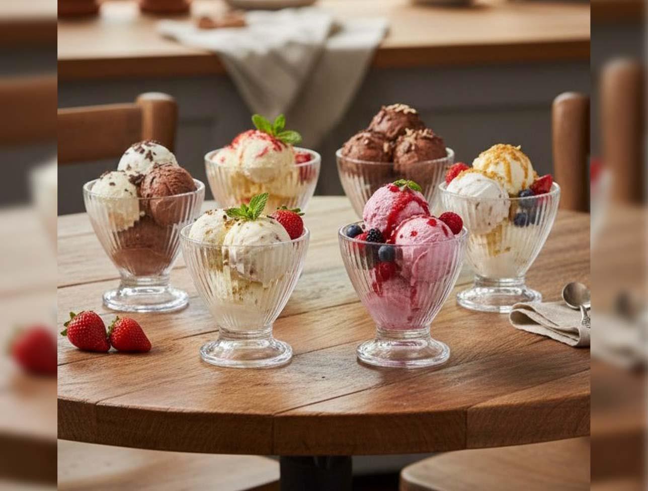 KRD HOME ÇİZGİLİ ÇEREZLİK VE DONDURMA KASESİ 6 LI