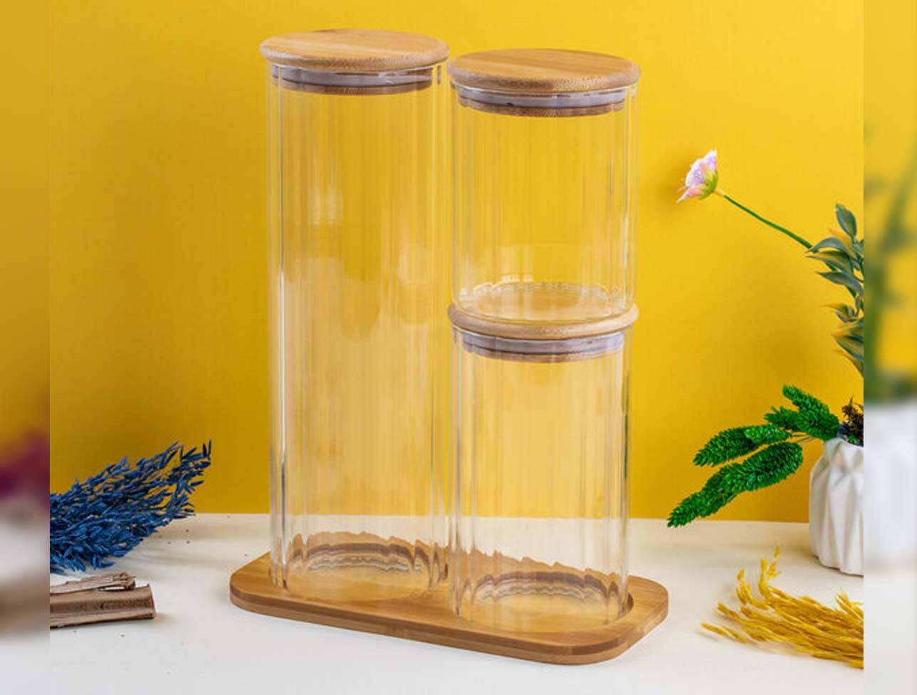 KRD HOME CORBEEN 3 LÜ YUVARLAK KAVANOZ KRD-6152