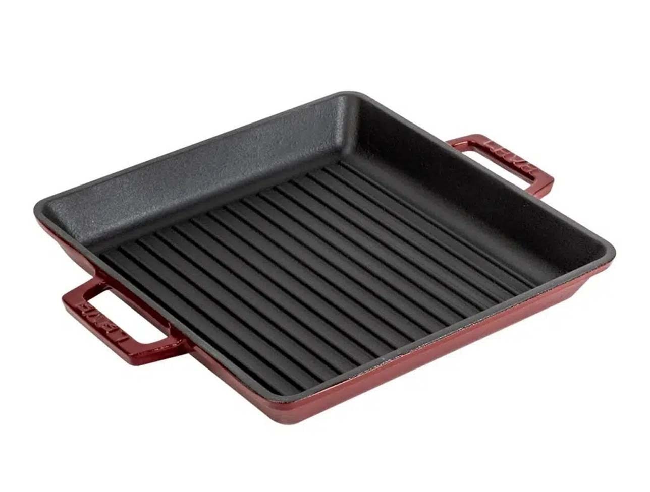 LAVA DÖKÜM KARE IZGARA TAVA ÇİFT KULPLU 26X26 BORD