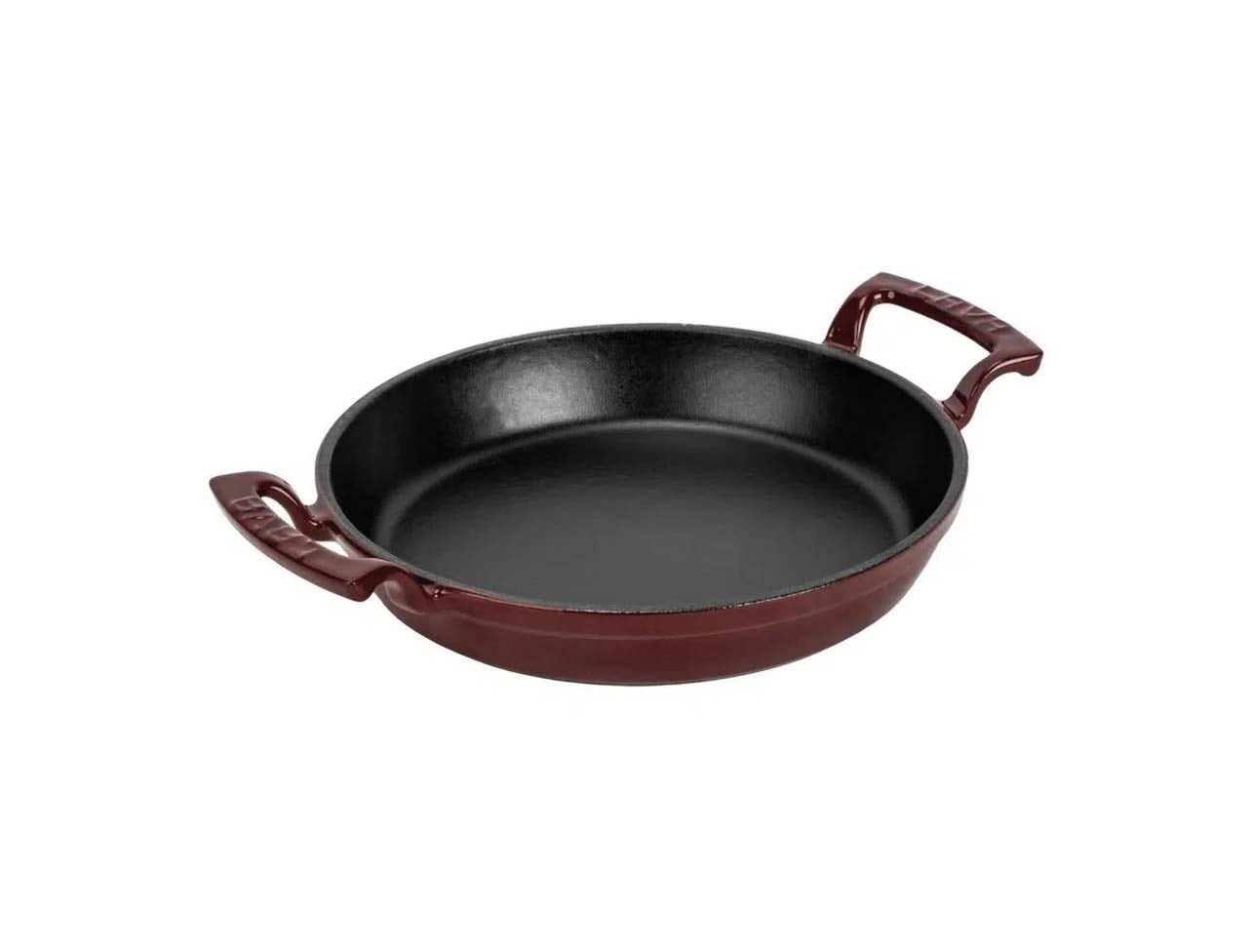 LAVA DÖKÜM YUVARLAK SAHAN ÇİFT KULPLU 24CM BORDO