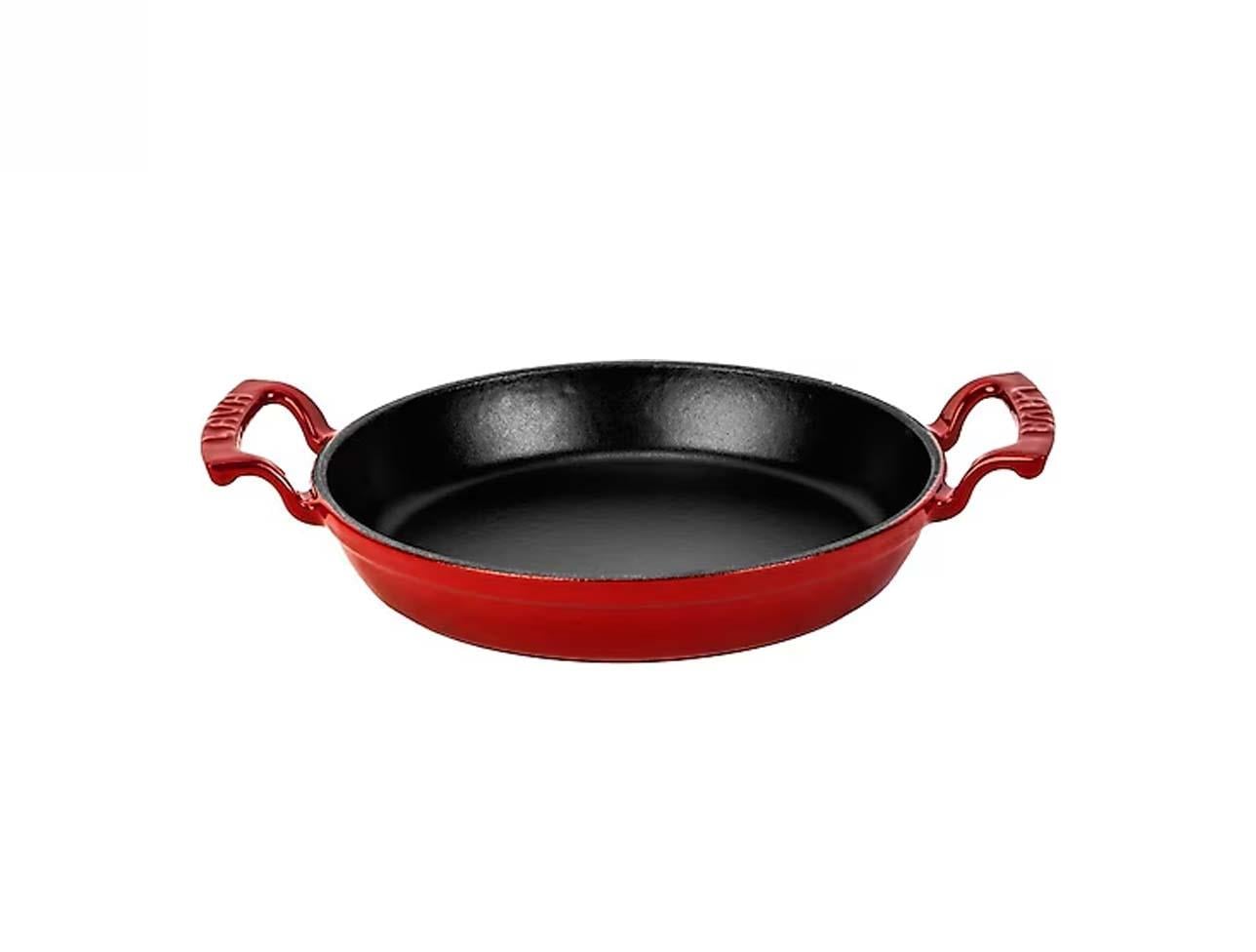 LAVA YUVARLAK KULPLU TAVA. ÇAP 24 CM. KIRMIZI
