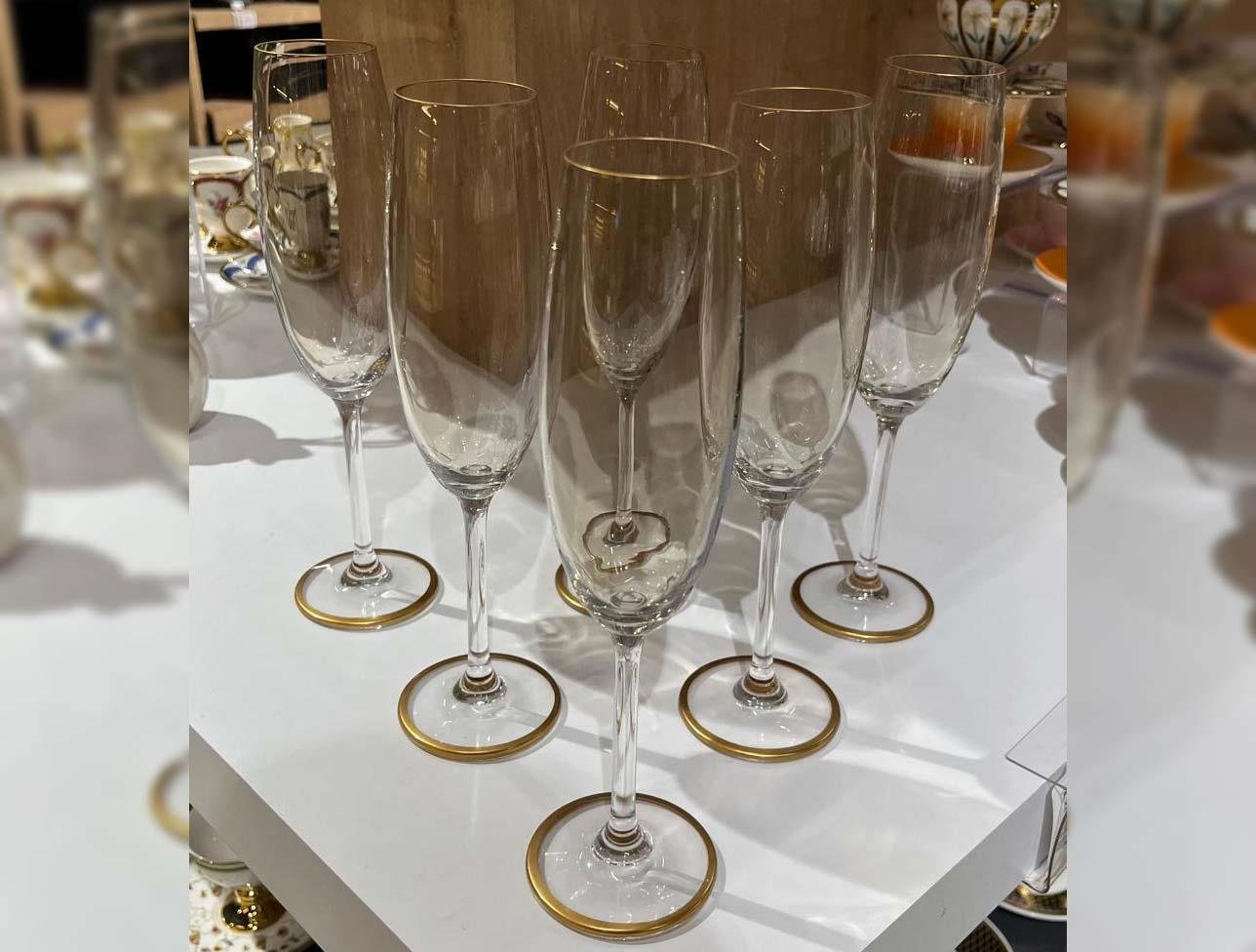 LÜSTER MAT ALTIN FÜME KAHVE YANI 6LI BARDAK