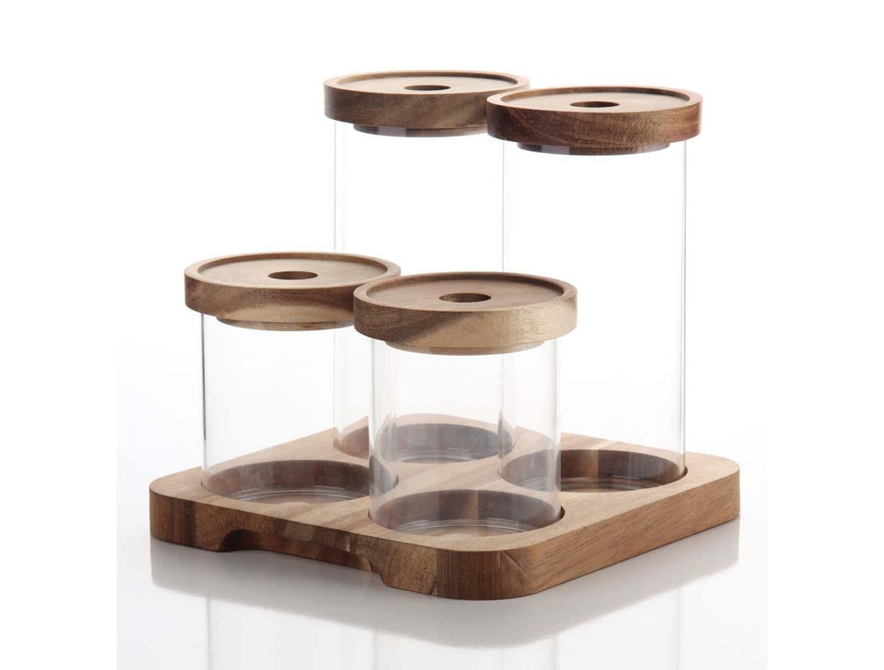 MİEN 4PRÇ AKASYA CAM BAHARATLIK 1325