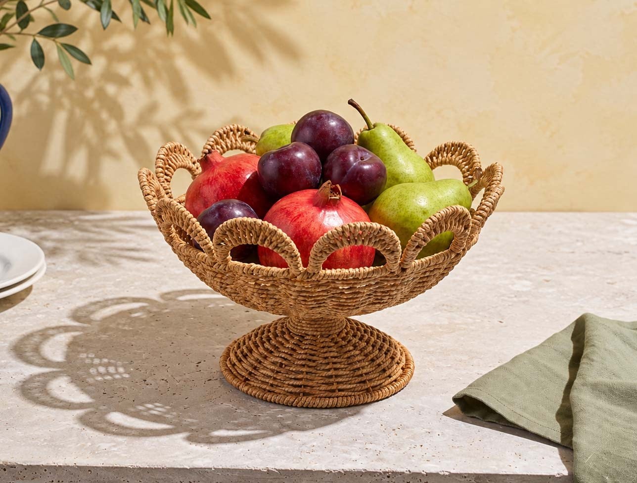 MİEN DALGALI KENAR RATTAN SEPET 1704
