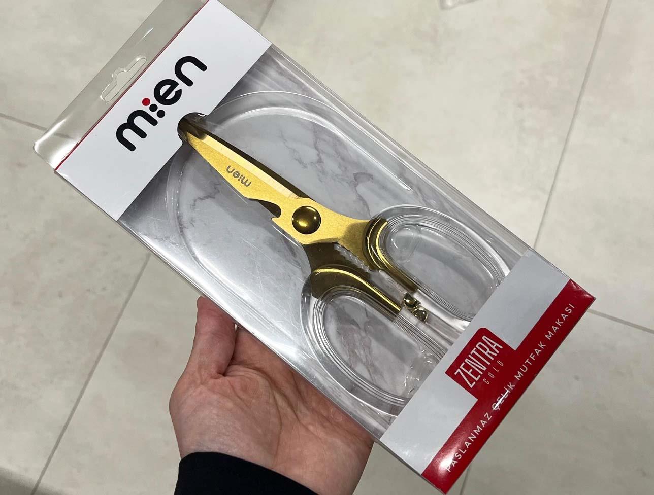 MİEN GOLD PASLANMAZ ÇELİK MUTFAK MAKASI MIEN-1516G