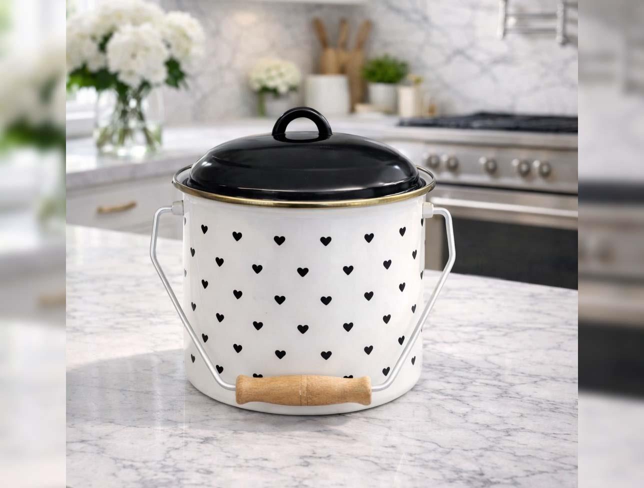 MOLİNO EMAYE 20 CM BAKRAÇ SİYAH KALP DEKOR 91155