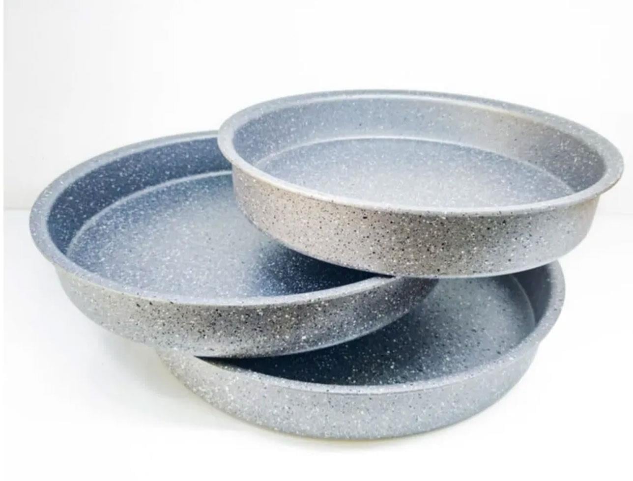 OMS 3PCS GRANİT TEPSİ SETİ GRİ