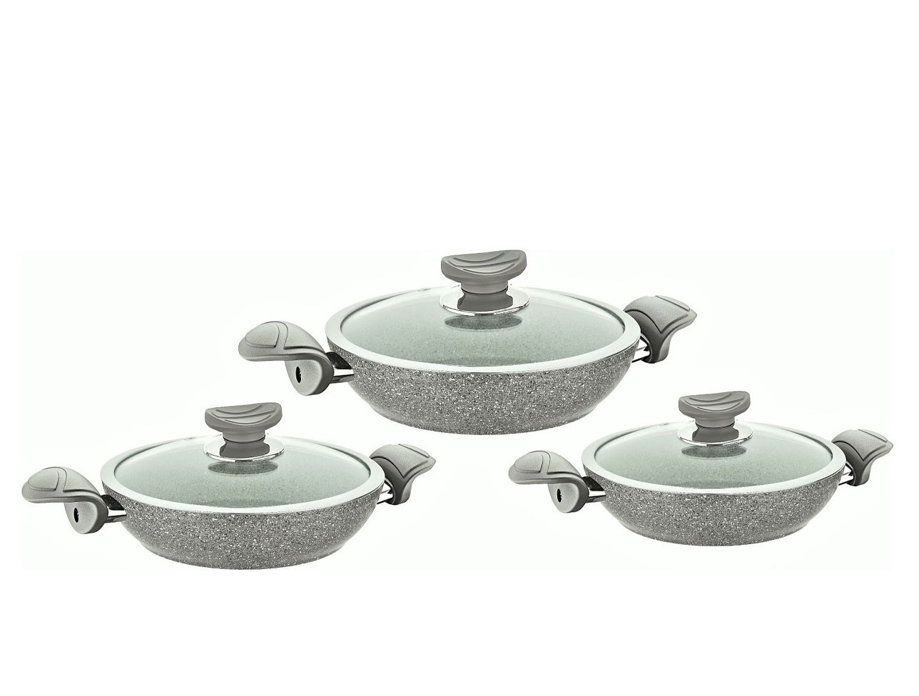 OMS 6 PCS GRANİT SAHAN SET GRİ  18-20-22