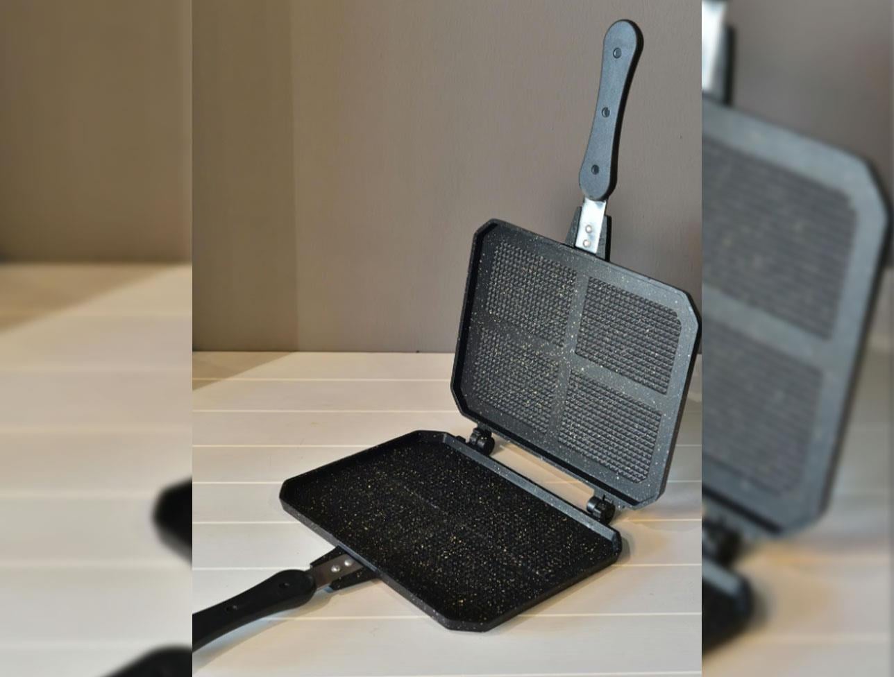 OMS DÖKÜM 23*17 CM OCAK ÜSTÜ TOST TAVASI SİYAH