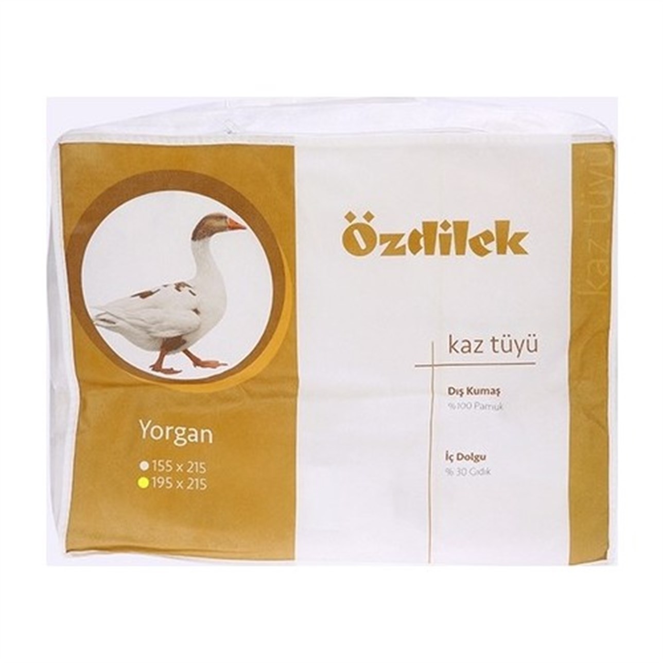 ÖZDİLEK ÇİFT KİŞİLİK KAZ TÜYÜ YORGAN 195X215