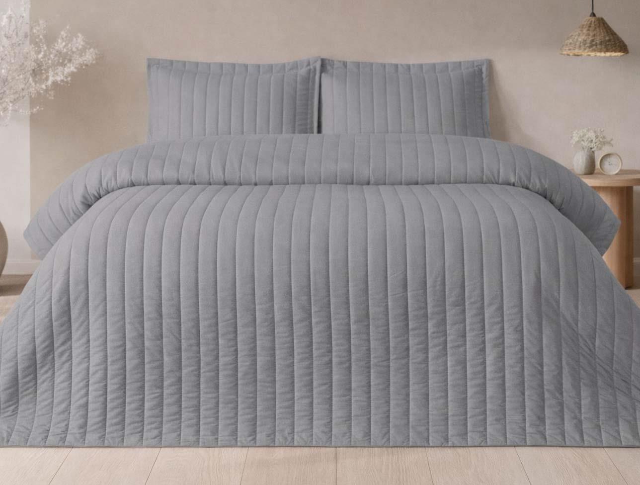 ÖZDİLEK NEV. YATAK ÖRTÜSÜ ULTRASONİC LİNE GRİ