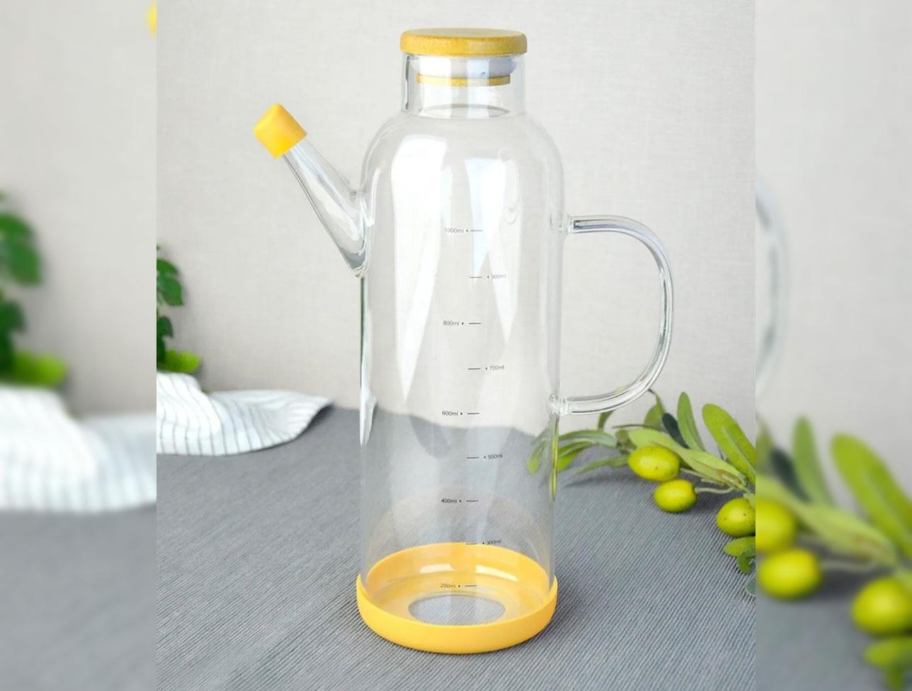 PACI-ALİSA 1000ML BAMBU KAPAKLI CAM YAĞLIK