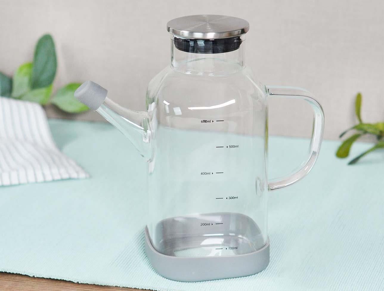 PAÇİ ALİSA 600 ML.METAL KAPAKLI KARE YAĞLIK CAM-40