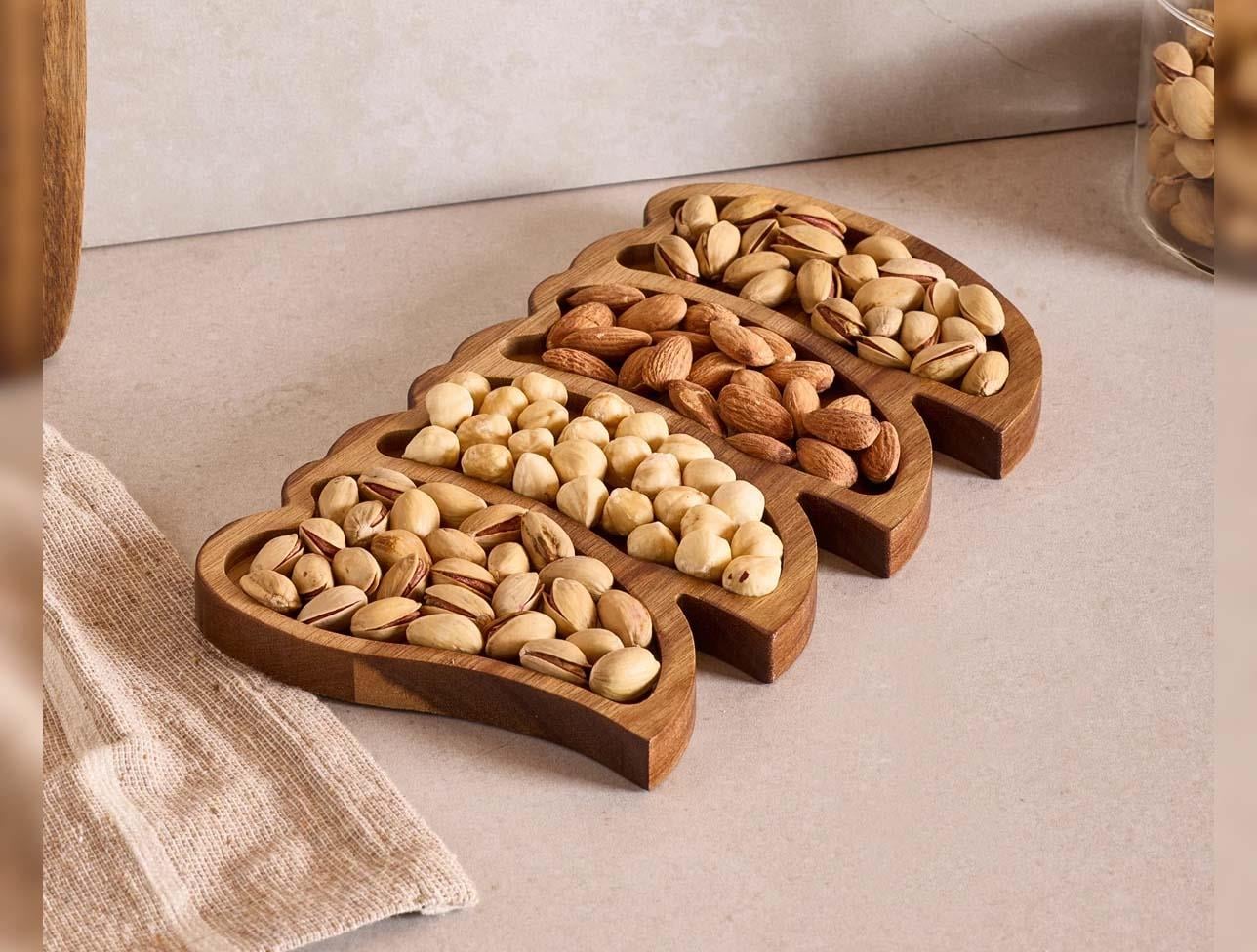 PEROTTİ AKASYA 4 BÖLMELİ KALPLİ ÇEREZLİK 25*14 CM