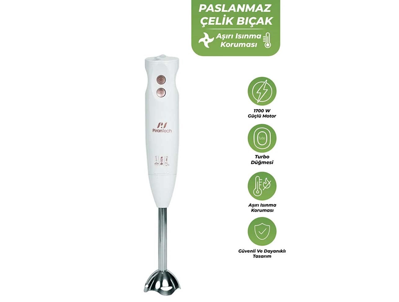 PİRANTECH YH-83 ÇUBUK EL BLENDERİ KREM