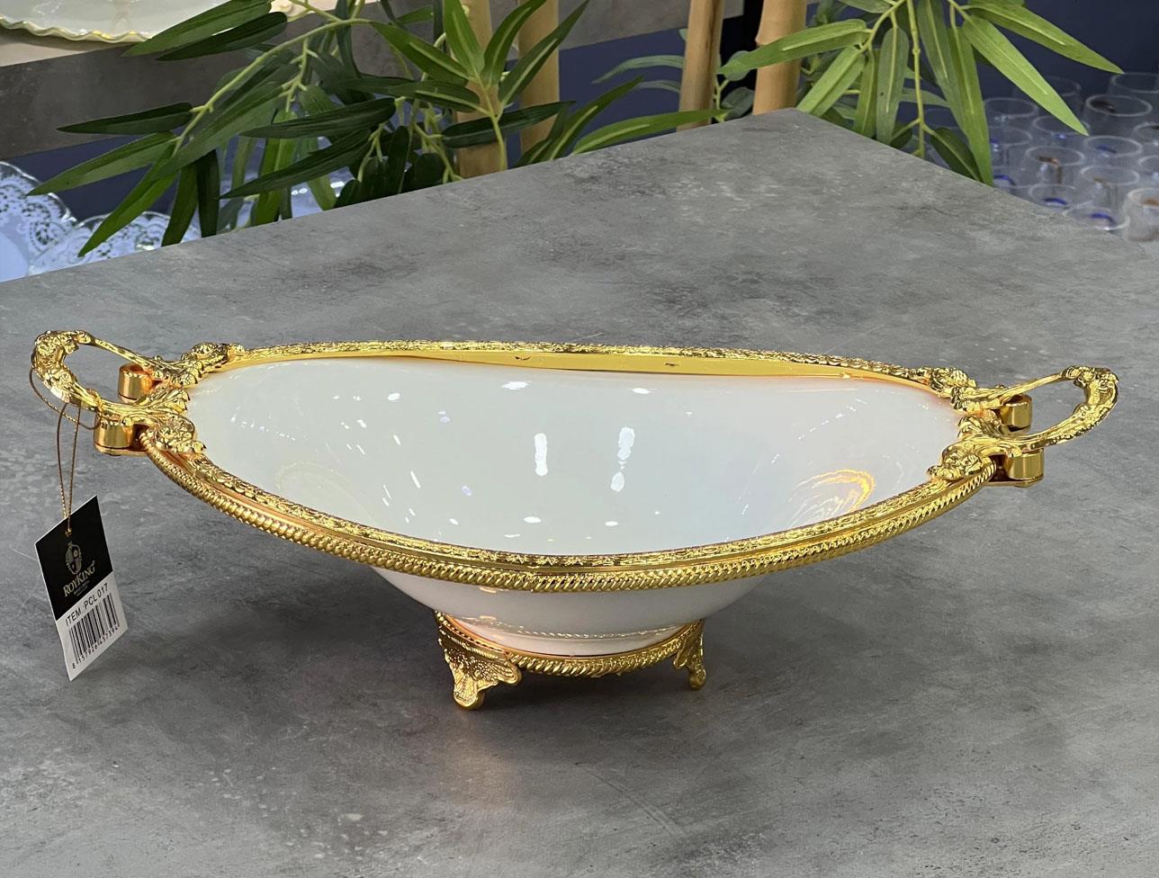 ROYKING ELEG. OVAL SUNUM TABAK GOLD 40 CM PCL017