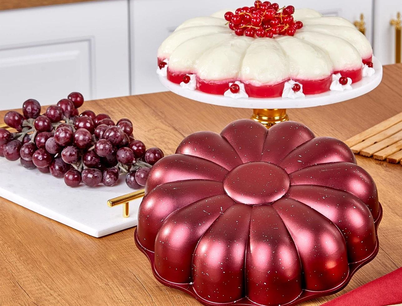 TAÇ 6623 PAPATYA DÖKÜM GRANİT KEK KALIBI KIRMIZI