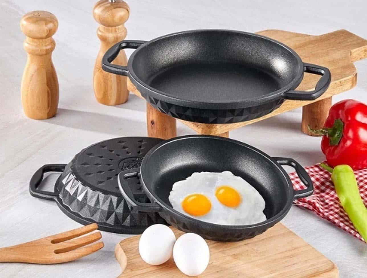 TAÇ BELLA DÖKÜM SAHAN SET SİYAH 18-20-22 CM 3 LÜ