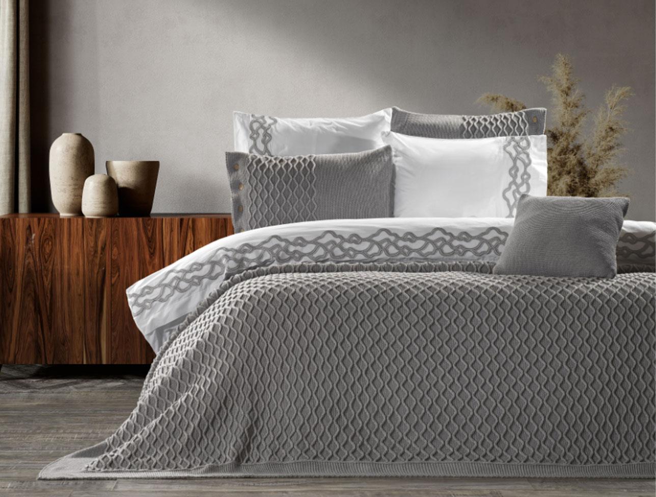 ZEBRA ASOS TRIKO YATAK ÖRTÜSÜ SETİ GRİ