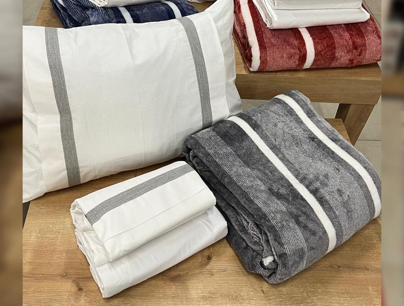 ZEBRA CASA LINEA ÇİZGİLİ BATTANİYE SETİ  GRİ