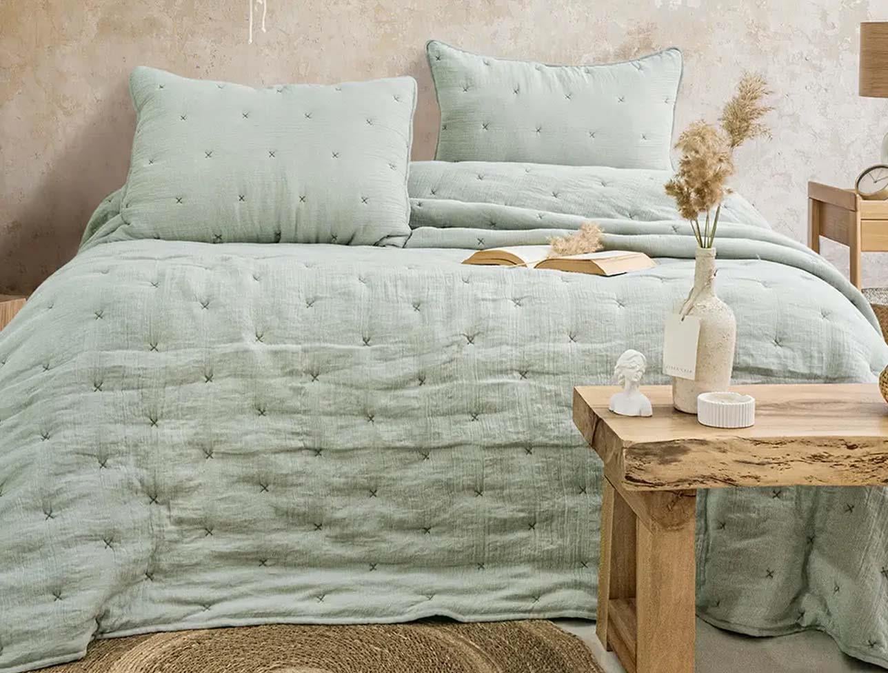 ZEBRA RİTA YATAK ÖRTÜSÜ MİNT ÇK