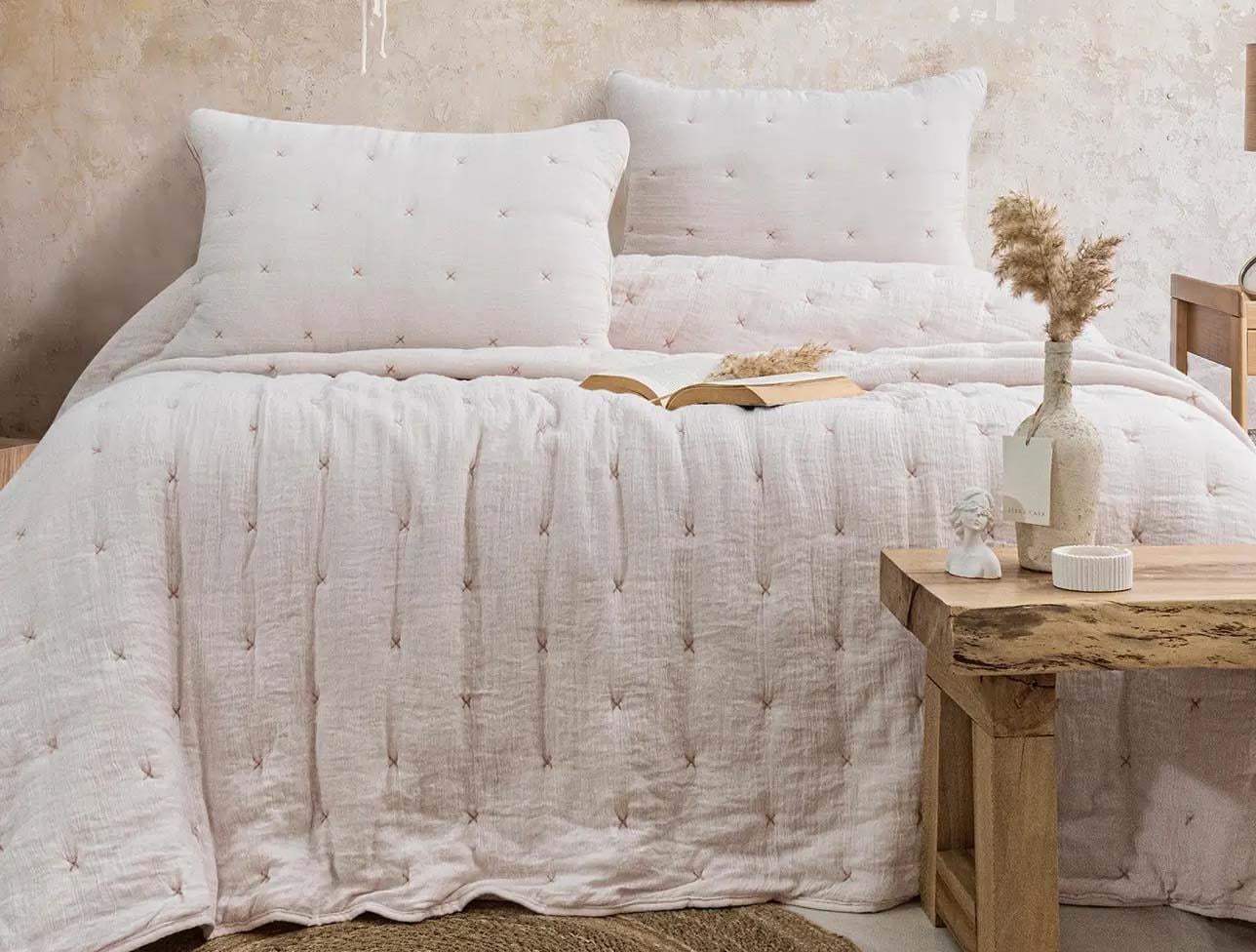 ZEBRA RİTA YATAK ÖRTÜSÜ PUDRA ÇK