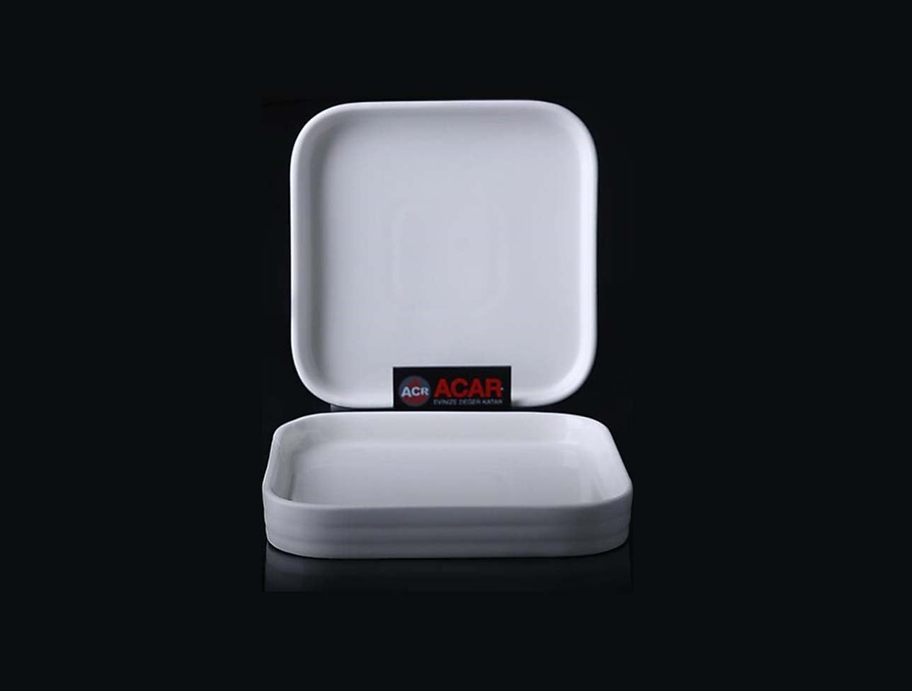 ACAR PORSELEN KARE TABAK 14 CM