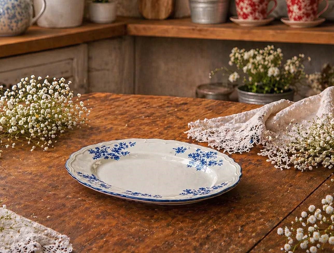 ACAR VİNTAGE GARDEN OVAL TABAK CHR-09557