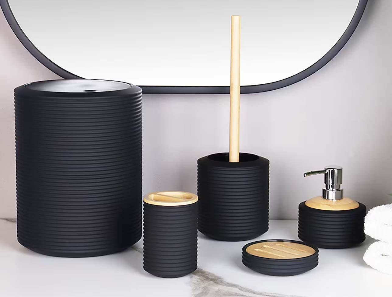 AROW ZOEY SİYAH AKRİLİK BANYO SETİ TR-4400