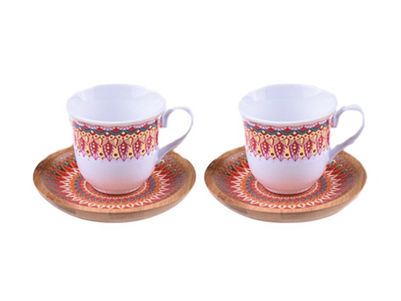 BAMBUM KALLAVİ 2 KİŞİLİK KAHVE TAK. KIRMIZI B1304