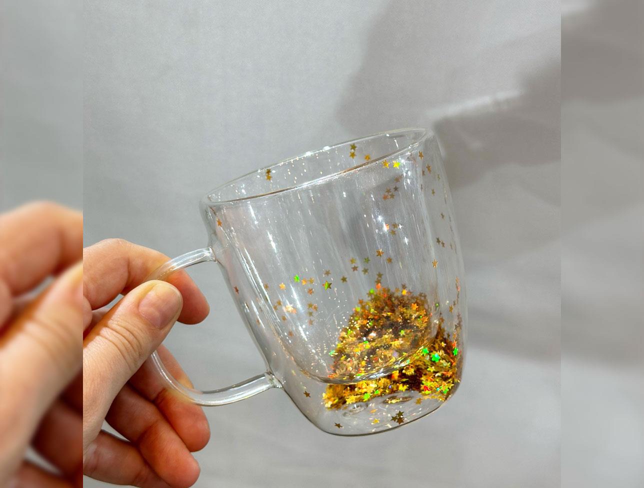 BY COMO KULPLU YILDIZLI CAMBARDAK 350ML KYR-2224