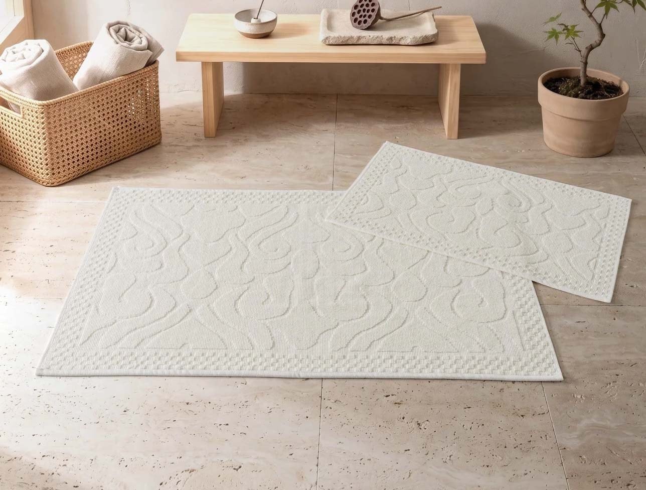 CB AURA 2Lİ PAMUKLU PASPAS SETİ VİNE KREM 60X90