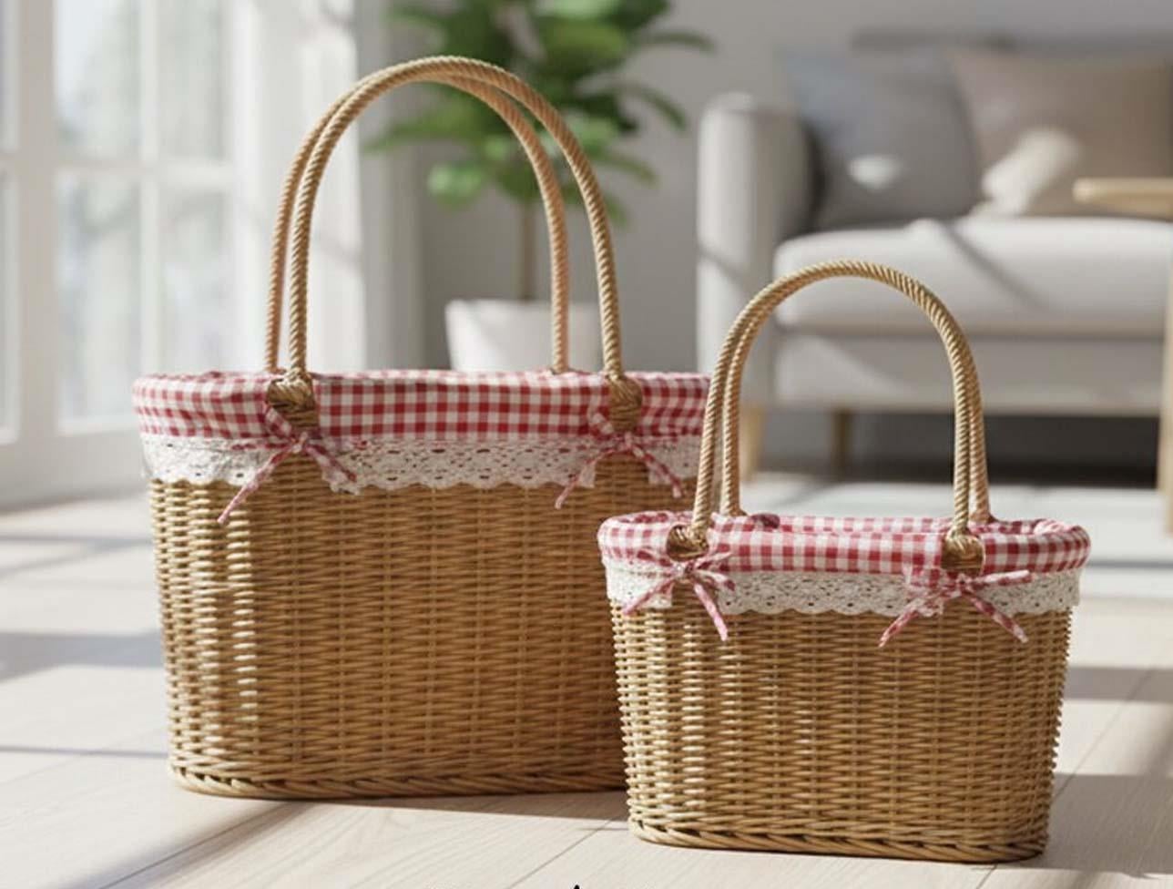 COŞ RATTAN 2Lİ ÇANTA SEPET COS-9123