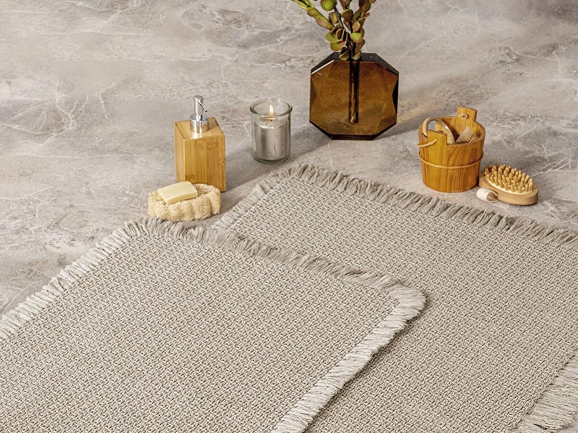 COTTON CB BATH RUG SET BEJ 75X125+60X90