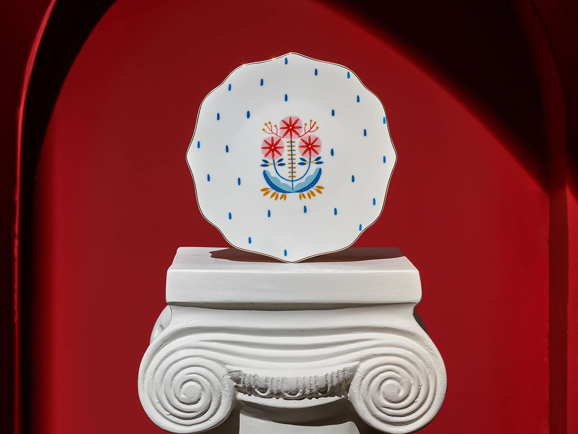 EMSAN BABIL PINK NEW BONE 2 Lİ TATLI TABAĞI 20 CM