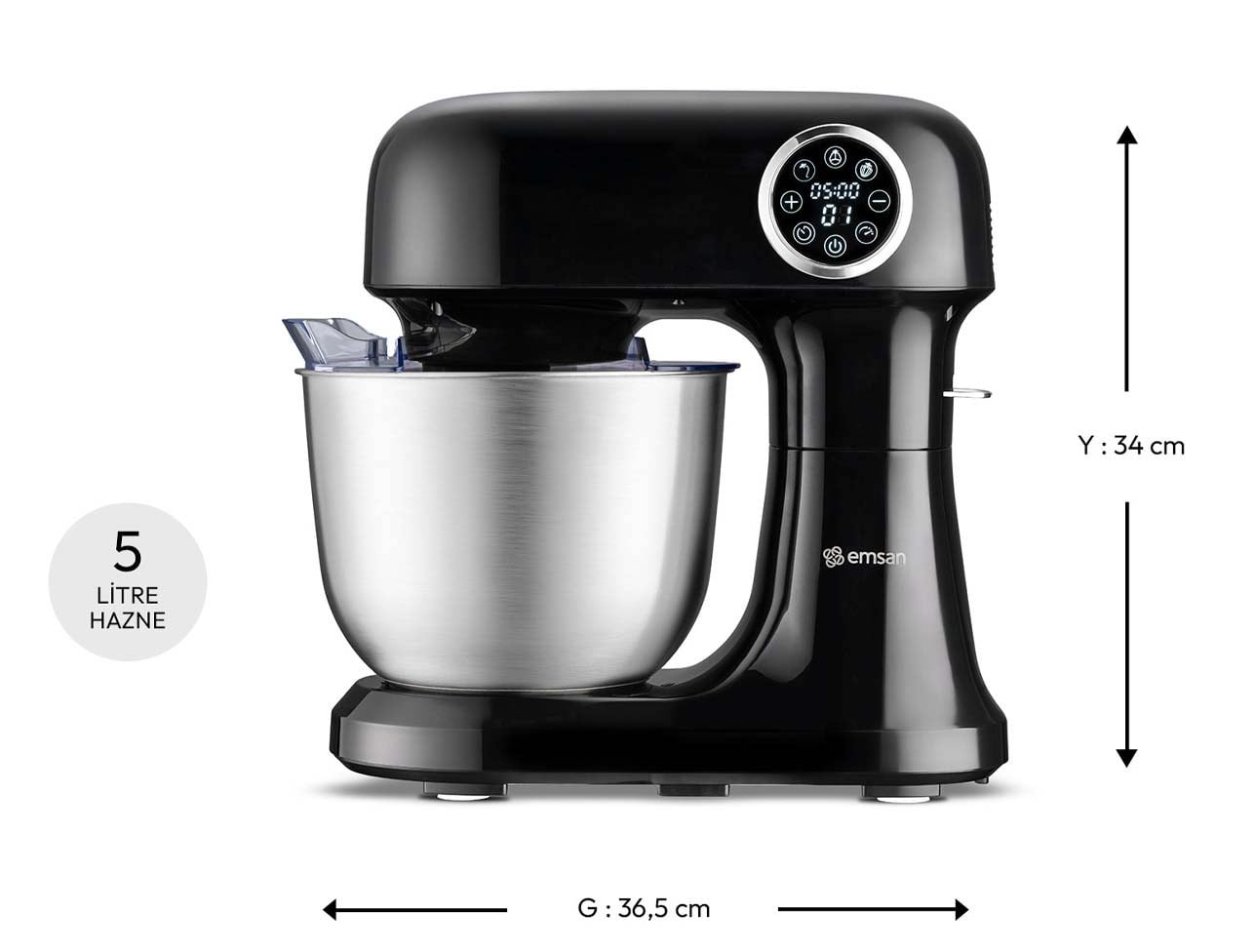 EMSAN BELLA GUSTO PRO STAND MİKSER SİYAH 1500W
