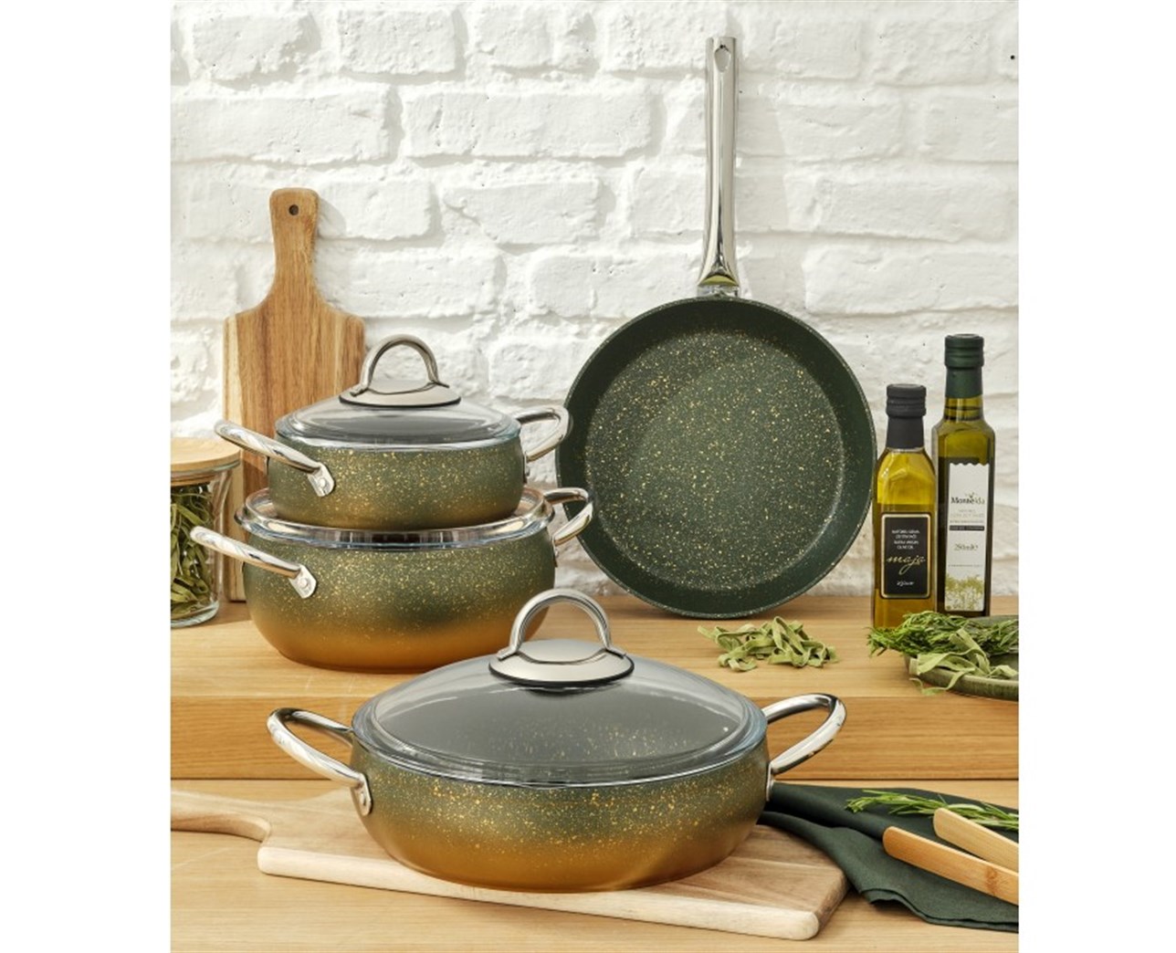 EMSAN MİLET 7 PARÇA GÜVEÇ SET GOLD DEGRADE
