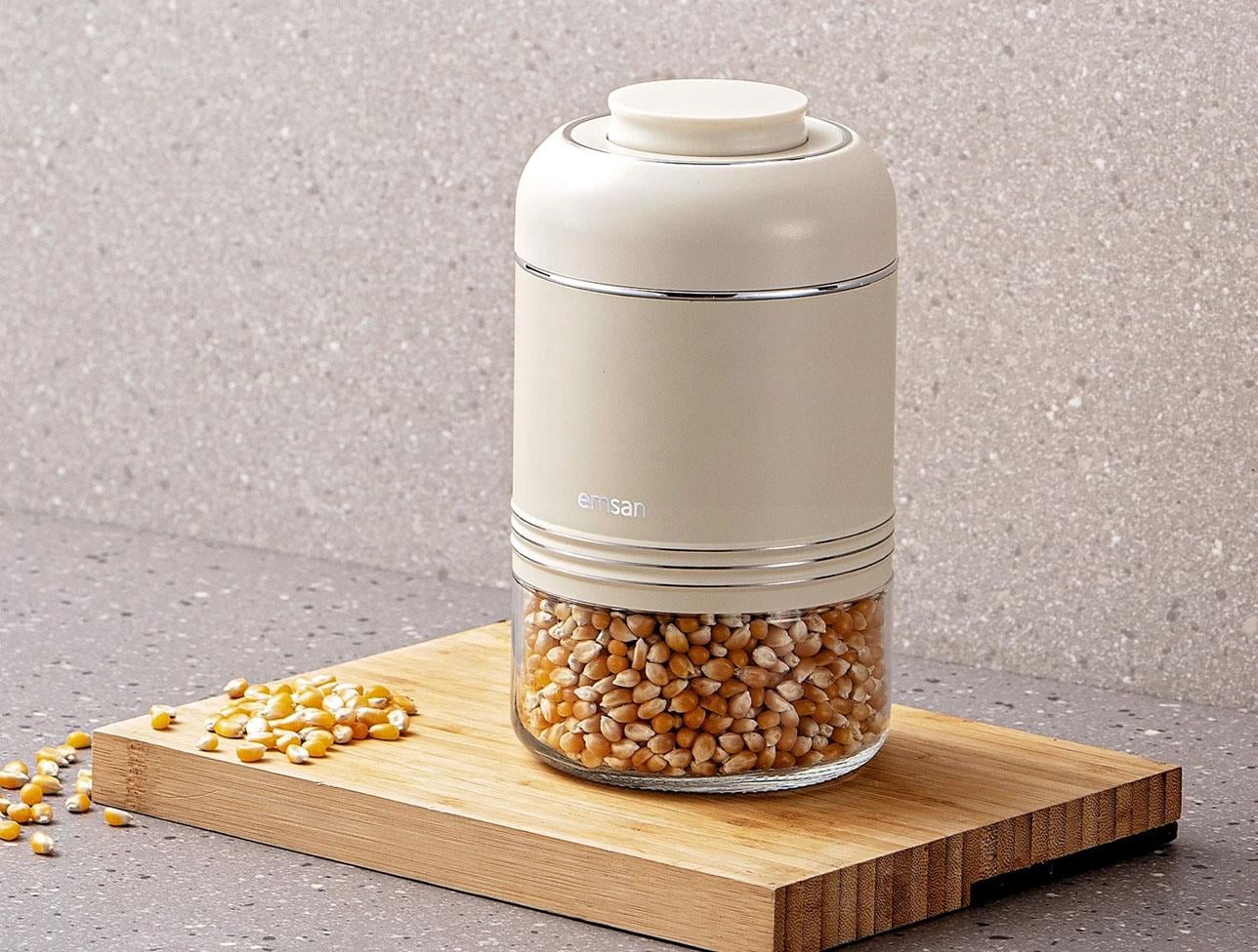 EMSAN MOKO 650 ML SAKLAMA KAVANOZU EKRU