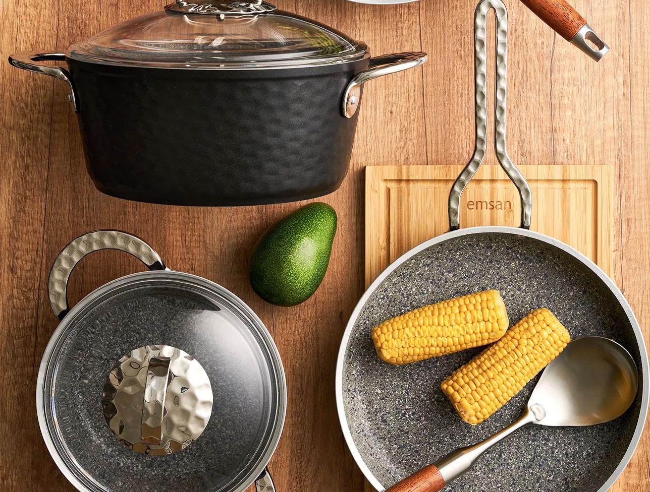 EMSAN NOSTALJİ 7 PARÇA GRANİT İND SİYAH SET