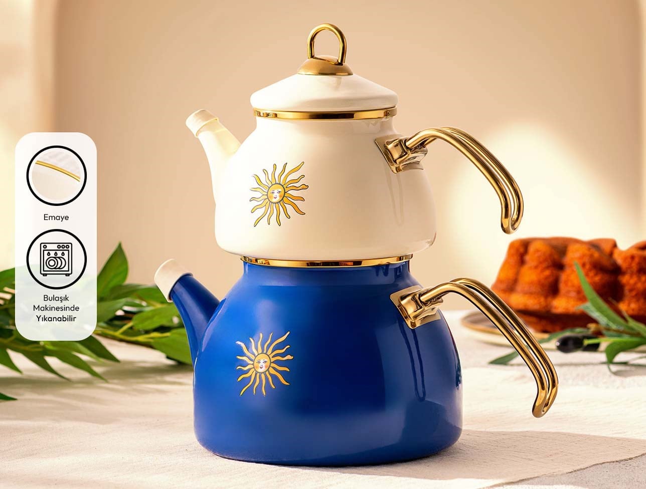 EMSAN SOLEMAR EMAYE MİDİ ÇAYDANLIK MULTİCOLOR