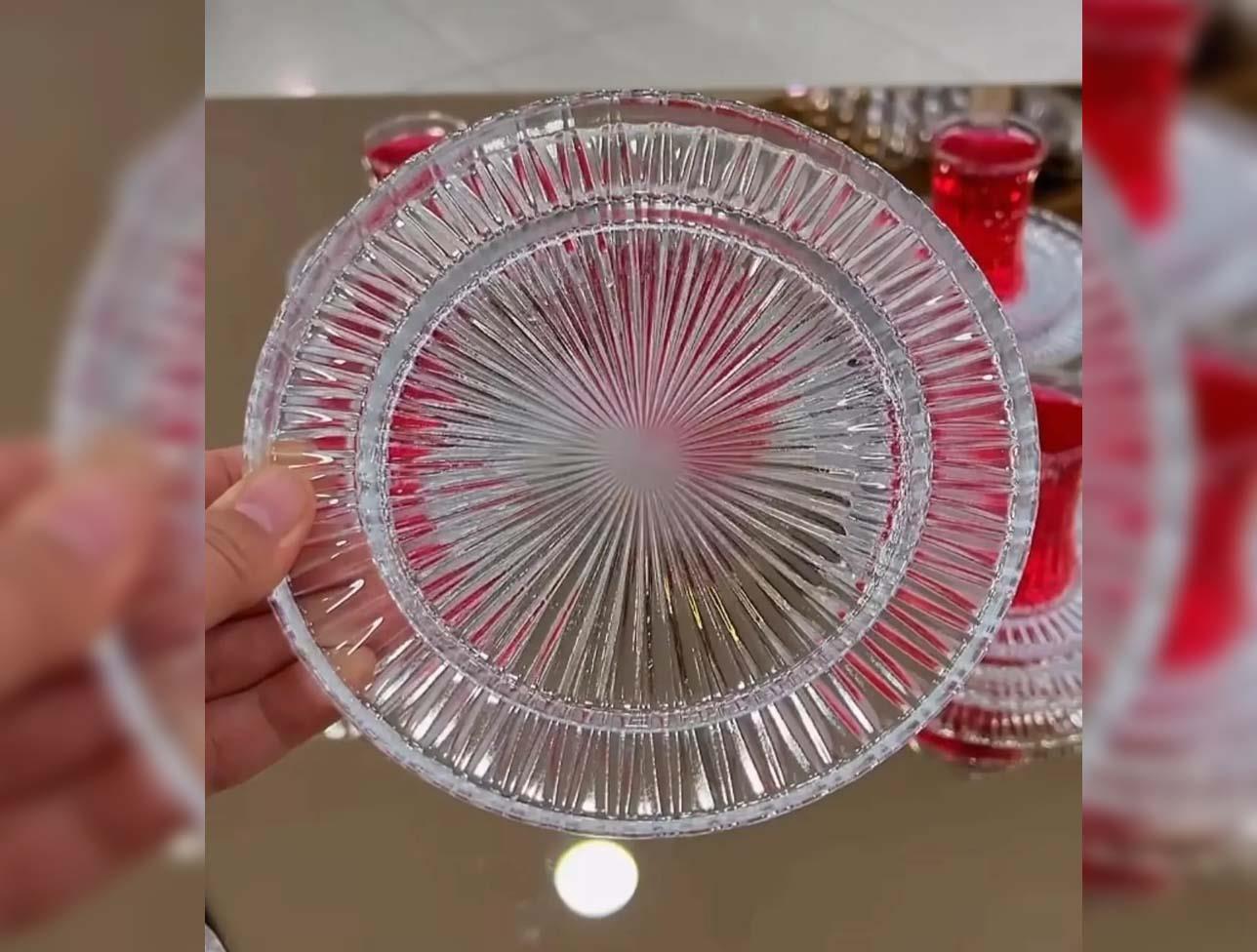 FAVORİM GLASSCOM RIVA 17 CM SUNUM TABAĞI ŞEFFAF