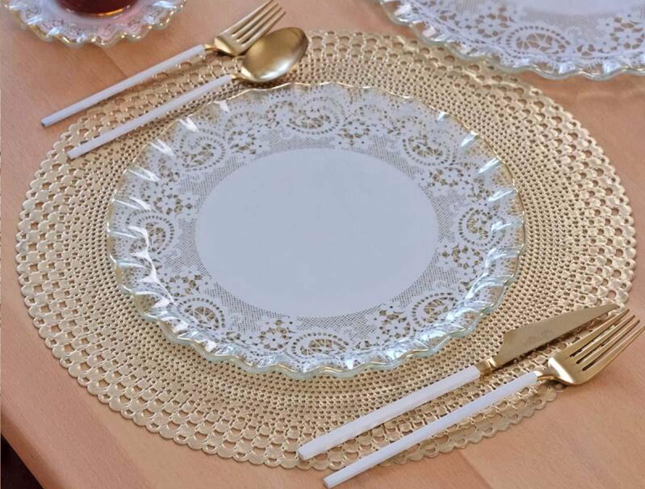 GLORE Marche Altın Servis Tabağı 26 Cm 6 Lı