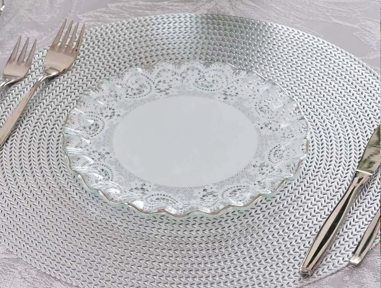 GLORE Marche Platin Pasta Tabağı 21 Cm 6 Lı