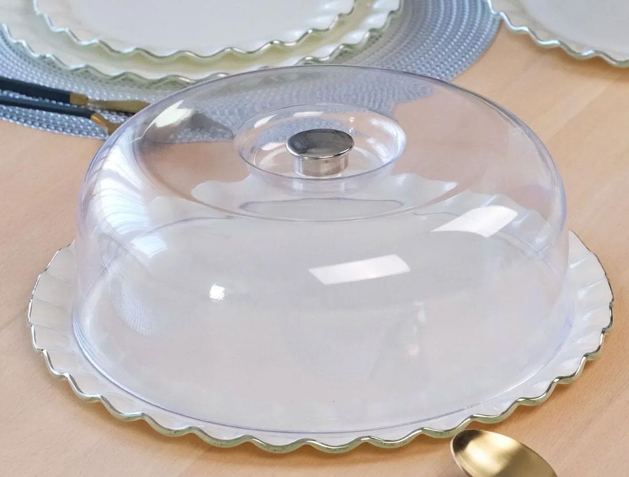 GLORE Solid Krem Wavy Platin Yuvarlak Kek FNS 31CM