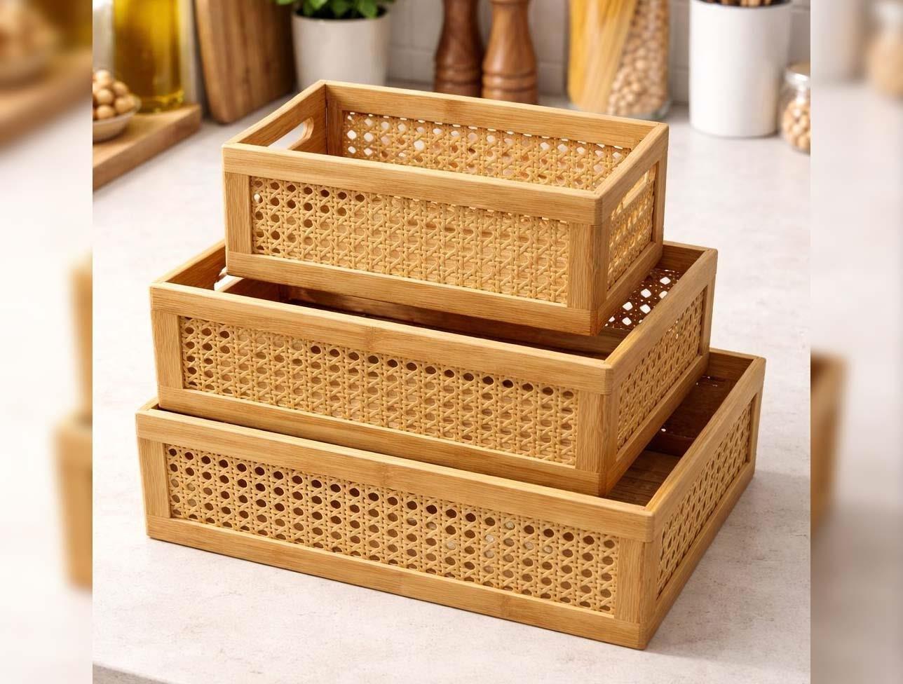 IVORY BAMBU DEKORATİF ORGANİZER ORTA IVO-BMB196