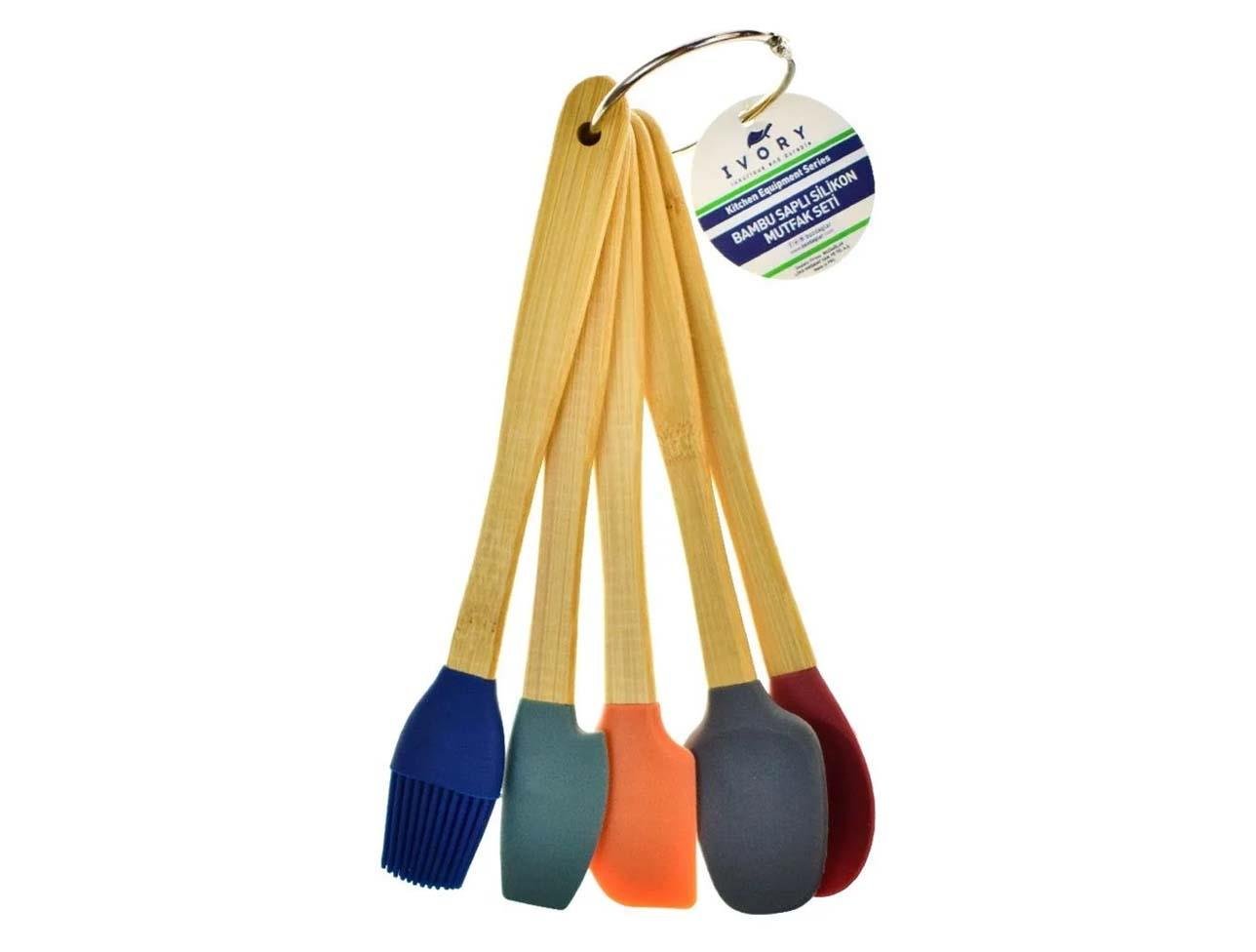 İVORY BAMBU SAPLI SİLİKON MUTFAK SETİ IVO-SL158