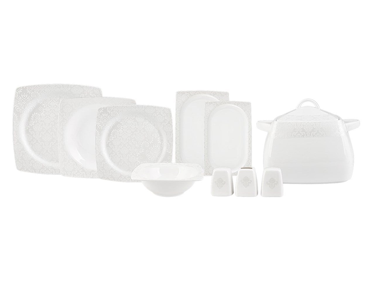 KARACA 60 PARÇA YEMEK TAKIMI KARE BONE BRIDE
