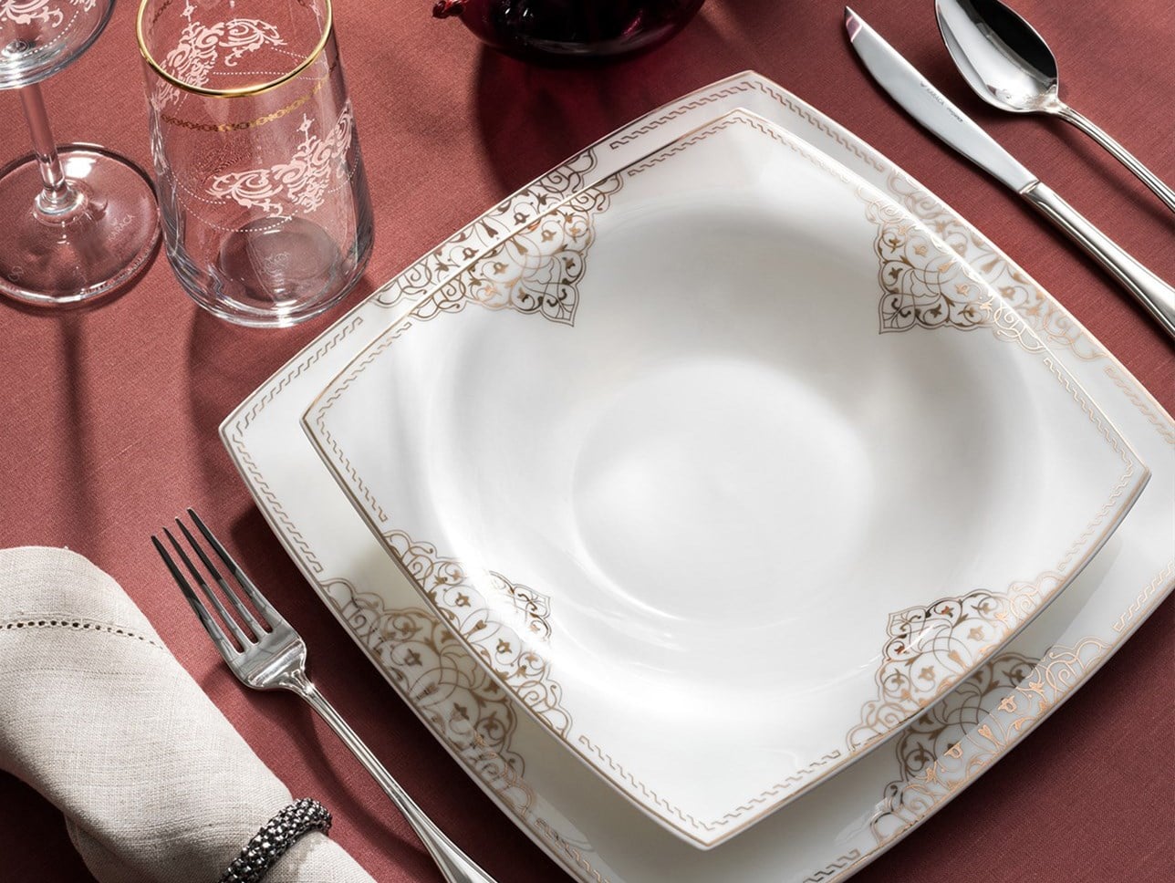 KARACA FINE PEARL SİMYACI 62 PARÇA YEMEK TAK KARE